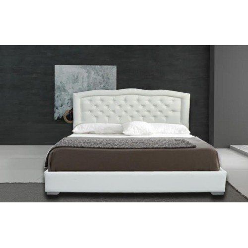 ΚΡΕΒΑΤΙ ΔΙΠΛΟ ΛΕΥΚΟ ΥΦΑΣΜΑΤΙΝΟ DREAM WHITE 160Χ200