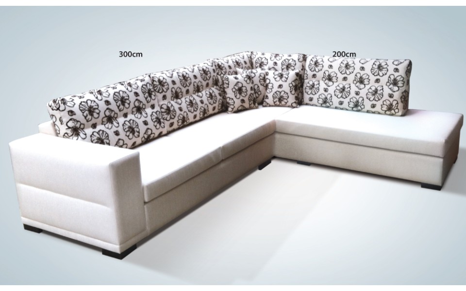 ΓΩΝΙΑΚΟΣ ΚΑΝΑΠΕΣ ΛΕΥΚΟ ΧΡΩΜΑ 300X200cm