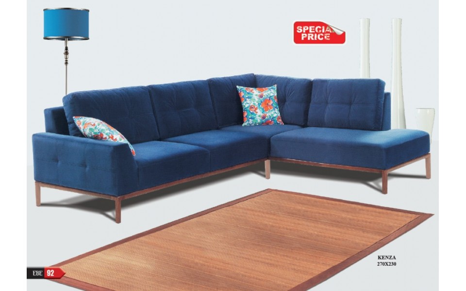 ΓΩΝΙΑΚΟΣ ΚΑΝΑΠΕΣ ΜΠΛΕ ΧΡΩΜΑ 230Χ210cm