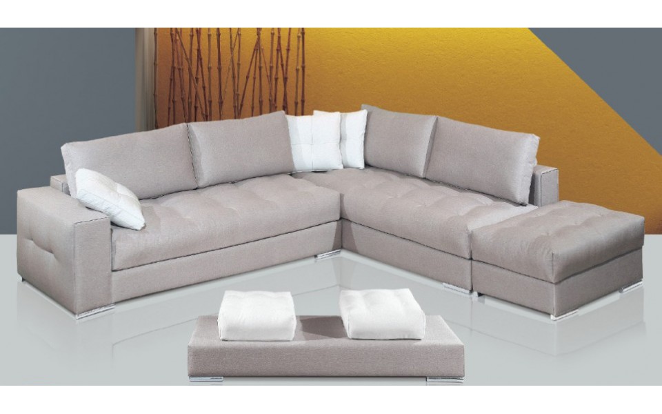 ΓΩΝΙΑΚΟΣ ΚΑΝΑΠΕΣ ΑΠΑΛΟ ΓΚΡΙ ΧΡΩΜΑ 240Χ240cm